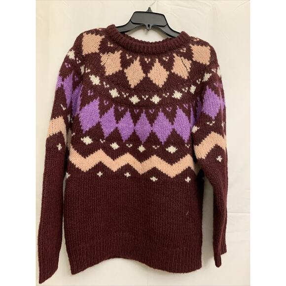 Vero Moda Fair Isle Sweater Womens L Nwt Nordic - Picture 3 of 6